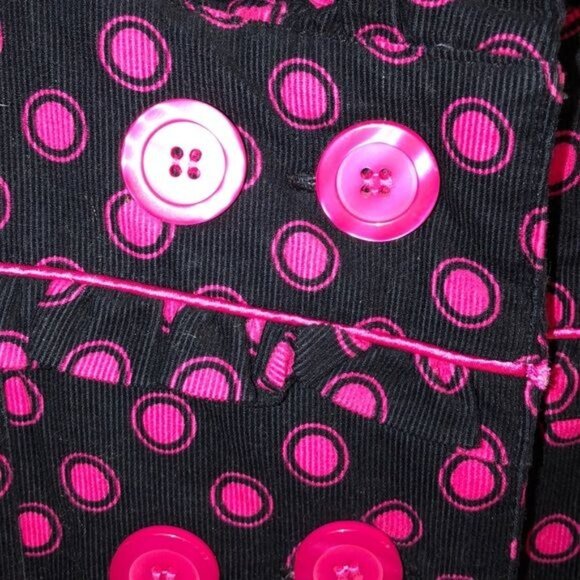 Penelope Mack Ltd Coat with Beret Hat, Navy with Pink Dots, Size 2T - Picture 4 of 6